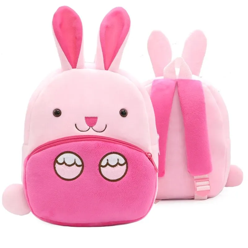 Cute Cartoon Animal Plush Mochila, Saco de brinquedo infantil, Saco de lazer, Meninos e meninas