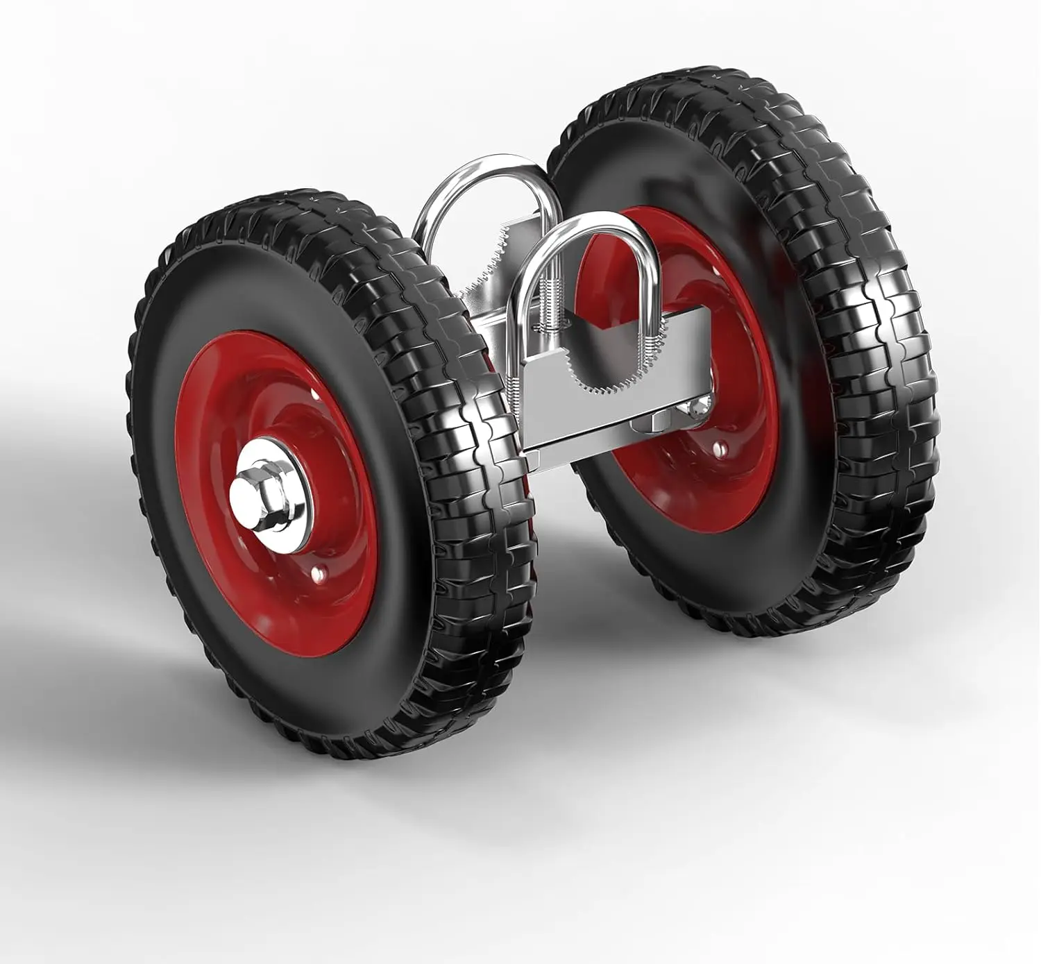 

8" Heavy-Duty Steel Gate Wheel with Rubber Rolling Carrier for Driveway Fence and Metal Gates, Pack of 1