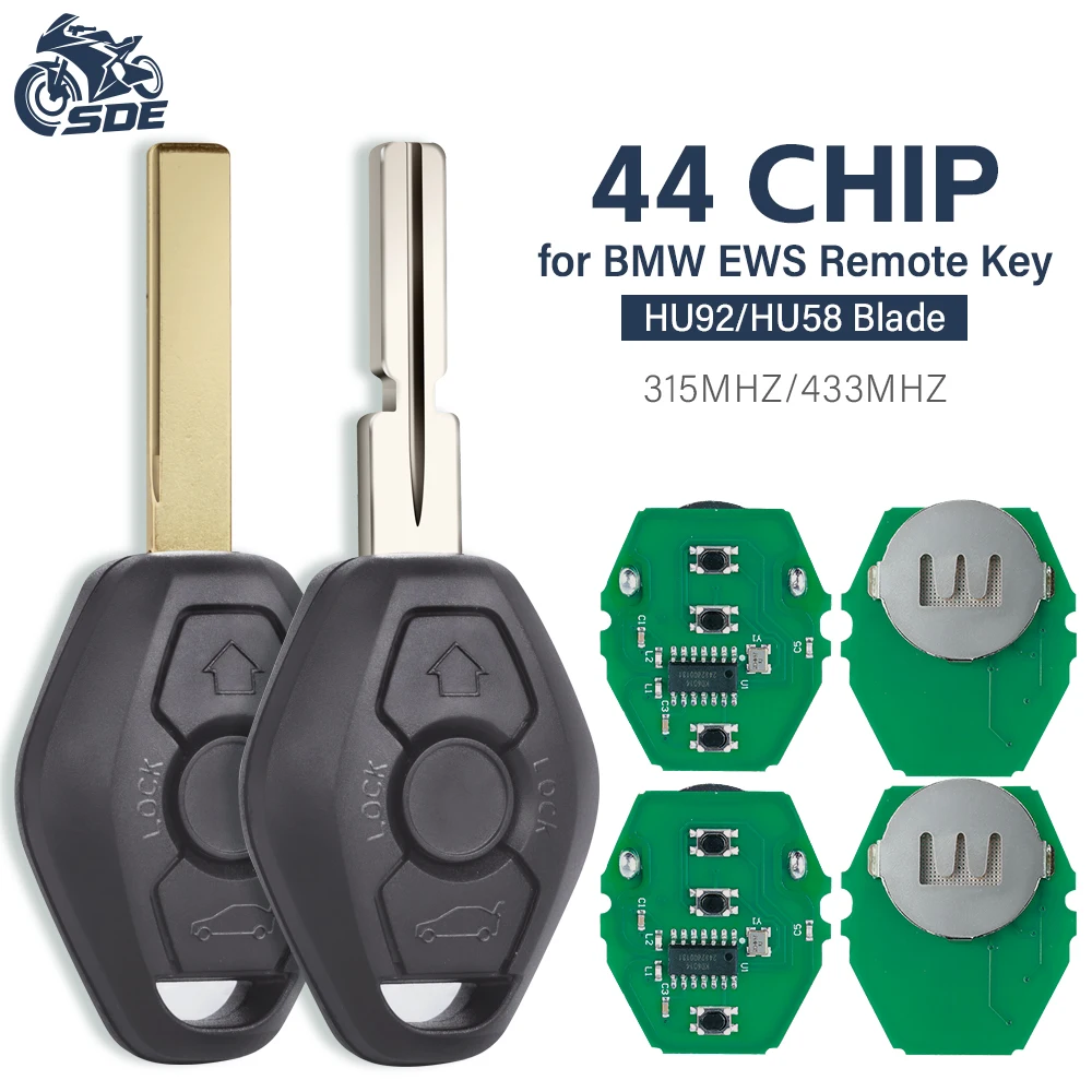 

SDE EWS Sytem ID44 Chip For BMW E38 E39 E46 X3 X5 Z3 Z4 1/3/5/7 Series 315/433MHz Keyless With Battery For BMW Remote Car Key