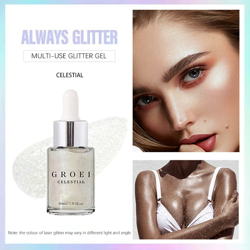 3 ألوان بريق مسحوق الوجه الطبيعي أحمر الخدود الجنية تسليط الضوء على ماكياج الجسم يضيء مسحوق الربت #2