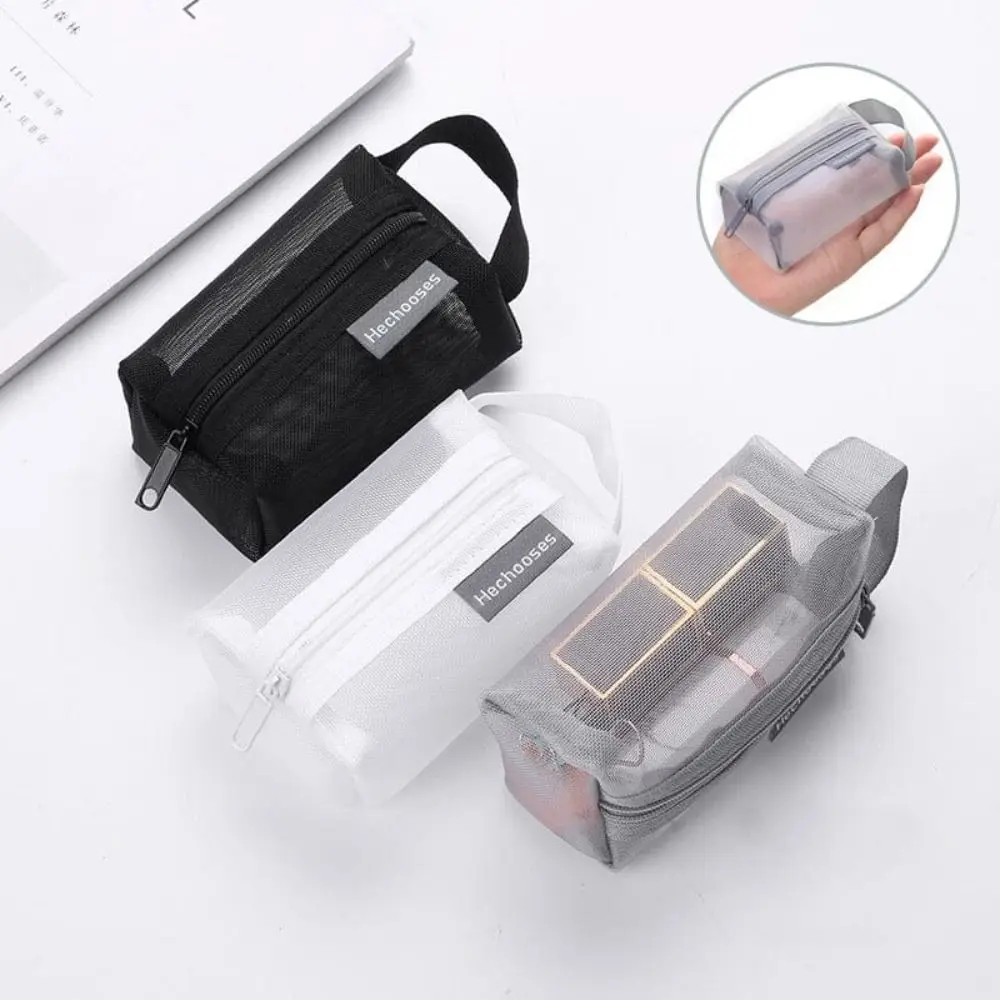 Multipurpose Portable Square Mesh Storage Pouch Lightweight Breathable Key Bags Large Capacity Stationery Case