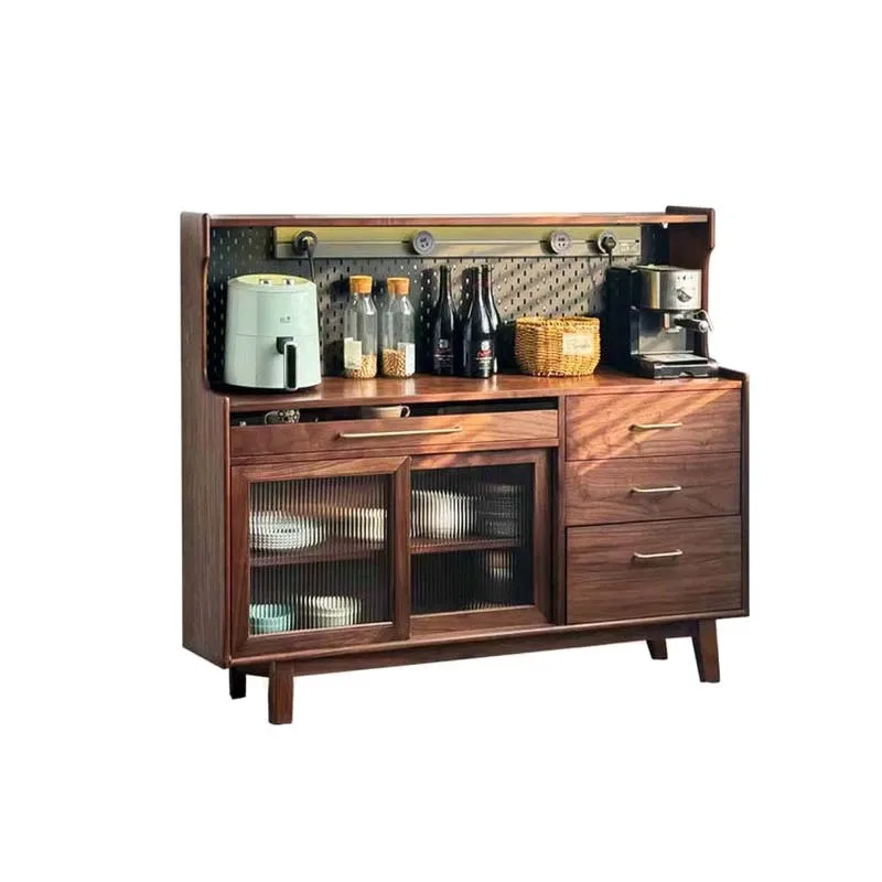

North American black walnut dining side cabinet integrated locker against the wall Solid wood tea cabinet Living room locker