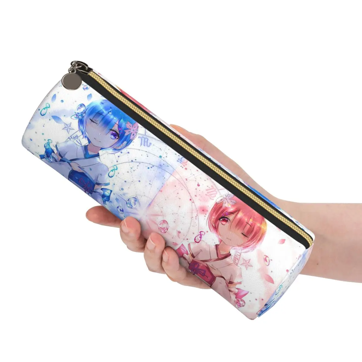 Cute Re Zero Rem Lem Anime Pencil Cases Pencil Pouch Stationery Supplies Large Storage Pen Box Pencil Bag for Students School