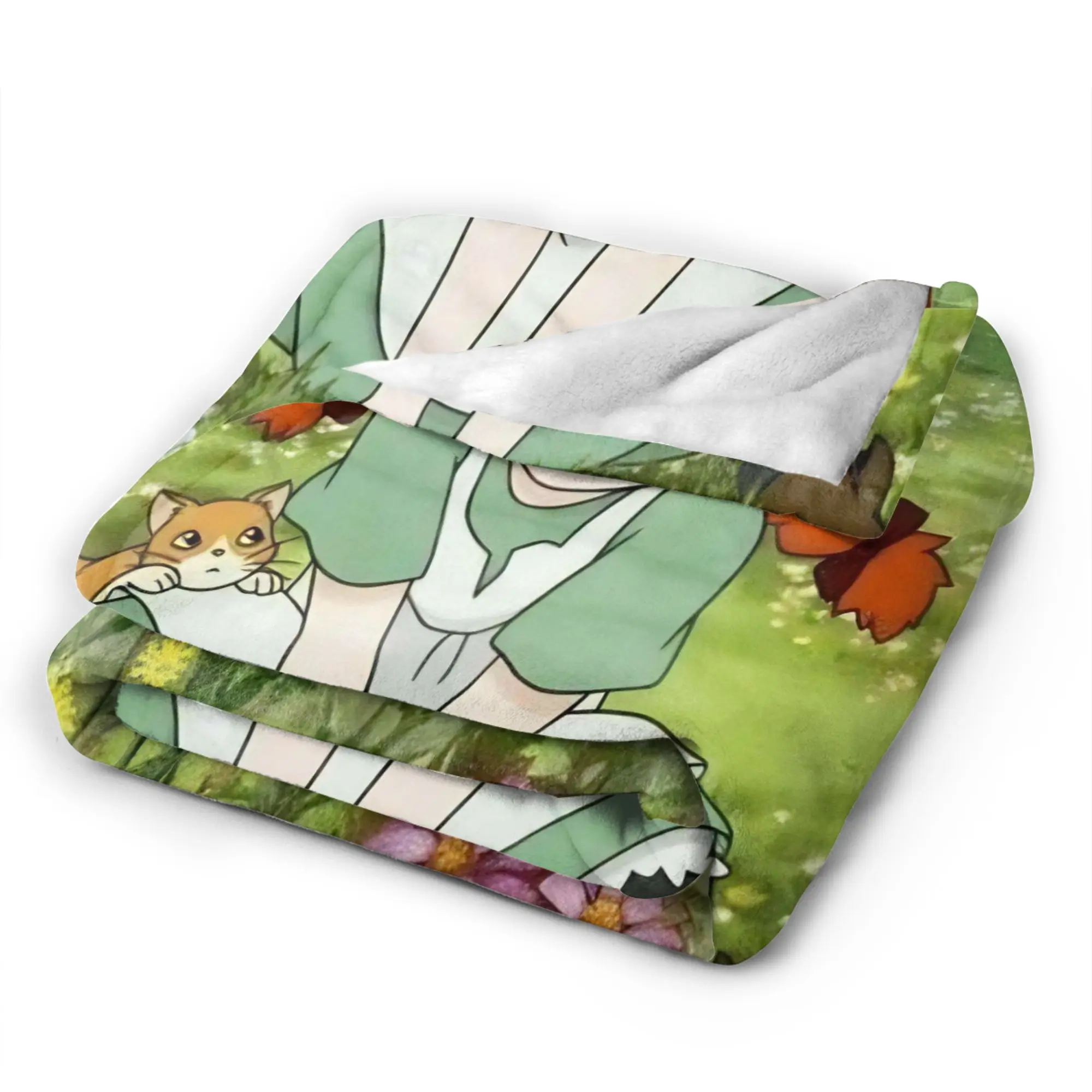 Cartoon manga A-Anne of Green Gables Blanket  Soft Fluffy Plush Throw Blanket For Girls Boys Bedroom Flannel Bedspread Bed Cover
