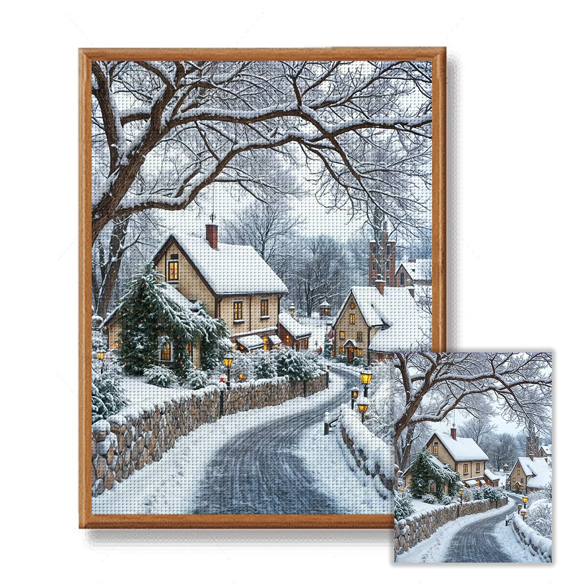 ZUOANLF DIY Cross Stitch Kit 30x40cm Beautiful Winter Design No Frame Home Decor Embroidery Set 11.8x15.7 Inch