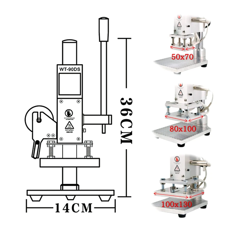 150W Desktop Manual Hot Stamping Machine Embossing Equipment Free Gift 5 Pcs 120m Hot Stamping Paper 6 Colors with Bracket 90D