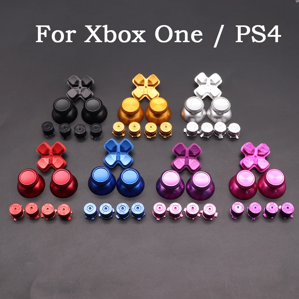 1 Set  Aluminum Metal 3D Analog Joystick Thumb Stick Grip Cap Replacement Buttons For PS4 Slim/Pro/Xbox One Slim Controller