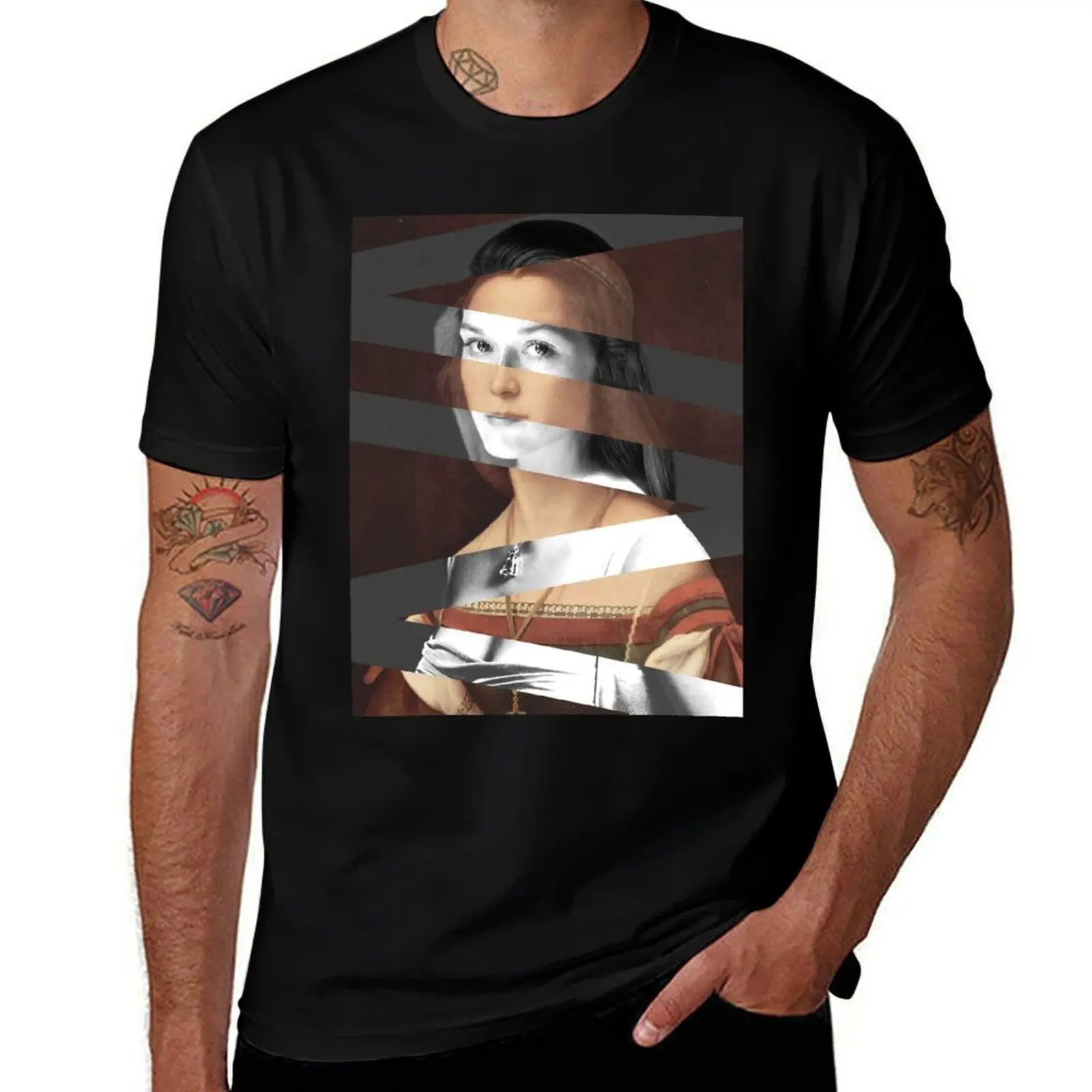 Portrait of Woman by Raphael and Meryl Streep T-Shirt Casual Light Summer Short Sleeve Top