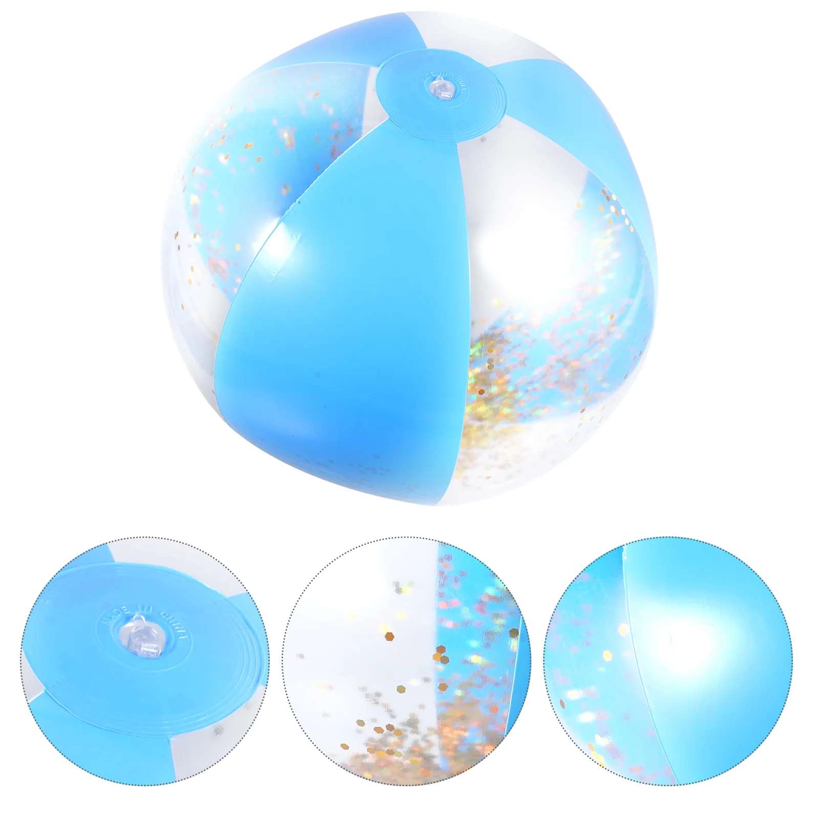 3 Pcs Inflatable Sequin Ball Glitter Beach Balls Pool Pvc Small Child Summer Toys