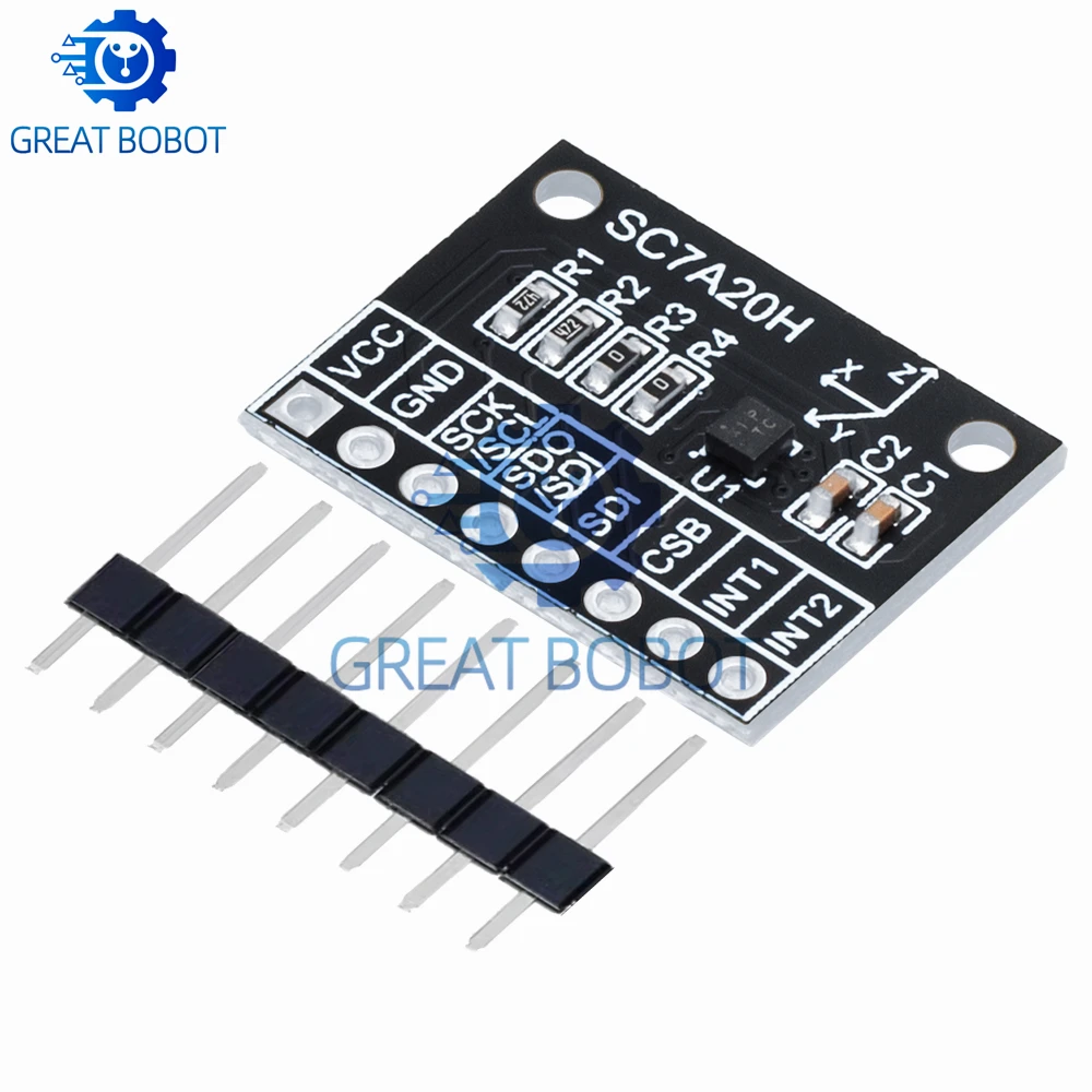 SC7A20H High Precision 3-Axis Gravity Acceleration Sensor Tilt Angle Module IIC/SPI Communication for Arduino DIY Projects