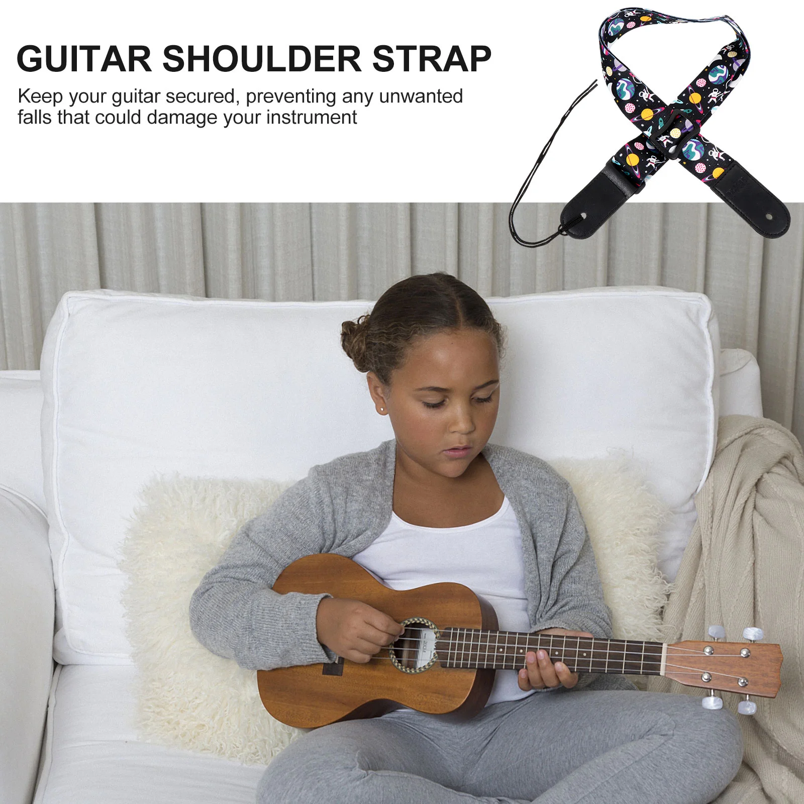 Ukulele Strap Shoulder for Guitar Adjustable Acoustic Straps Child