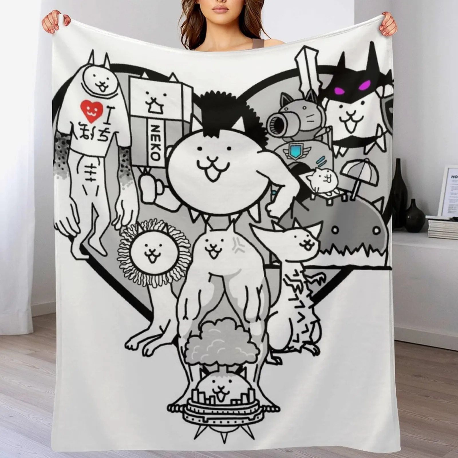 

Battle Cats True Form Mural Throw Blanket Beautifuls Extra Large Throw Blankets