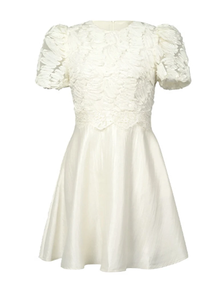 Women Clothes Evening Sweet Puff Sleeve Slim A-Line Mini Short Dress Elegant Lady Fashion Party Prom Vestidos Casual Summer New