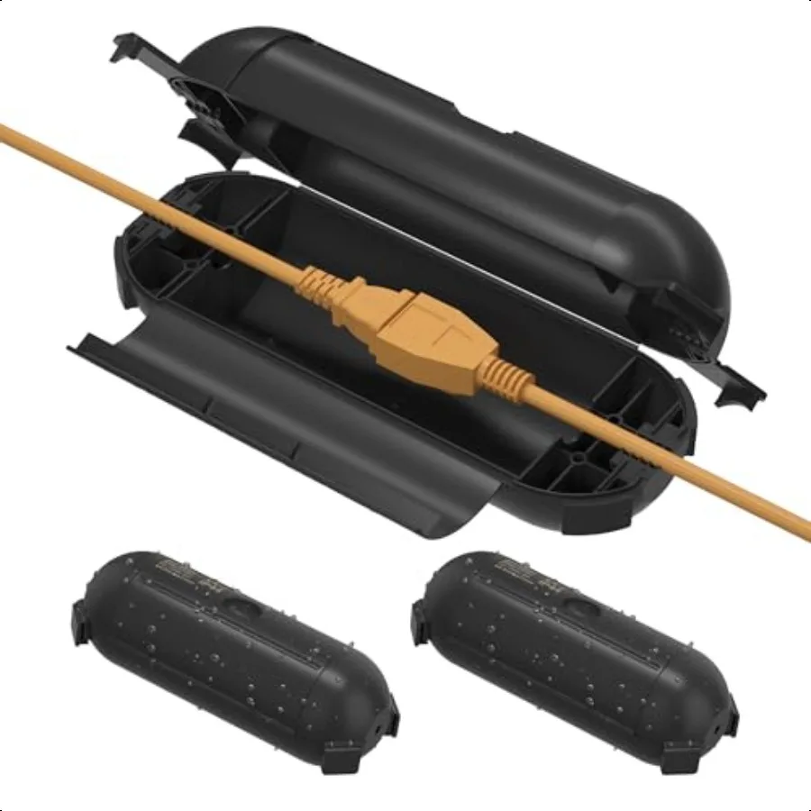 

[2 шт.] Уплотнительная крышка для наружного удлинителя, устойчивая к атмосферным воздействиям, с 4 защелками, подходит для удлинителя 12, 14, 16 AWG.