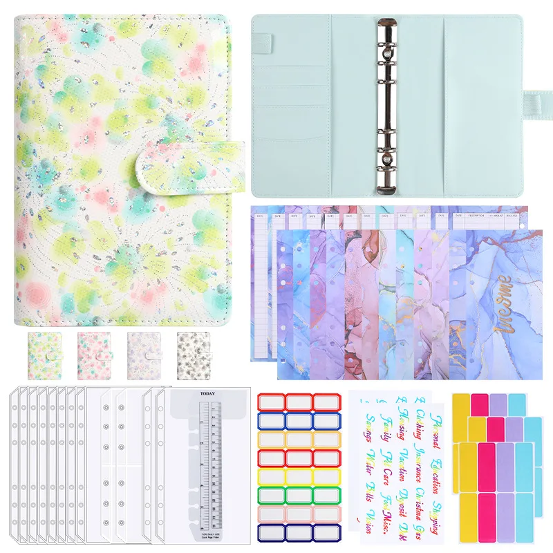 

A6 Budget Binder Cash Envelopes for Money Saving Organizer with Zipper Pockets, Budget Sheets and Self-adhesive Labels