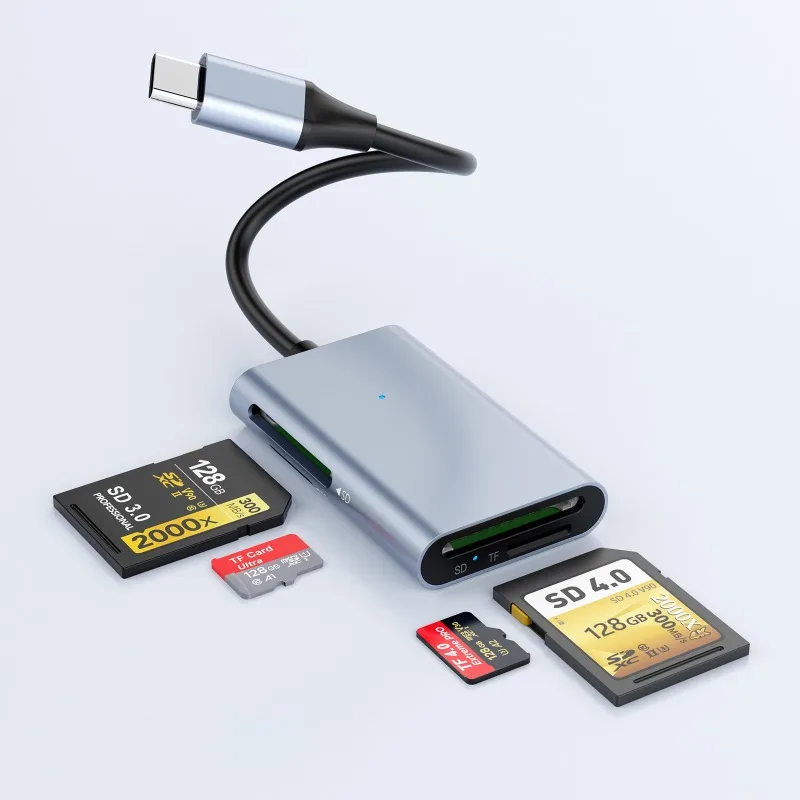 

New private mode type-c multi-function SD/TF4.0 card reader, notebook mobile phone four-in-one, high-speed card reader