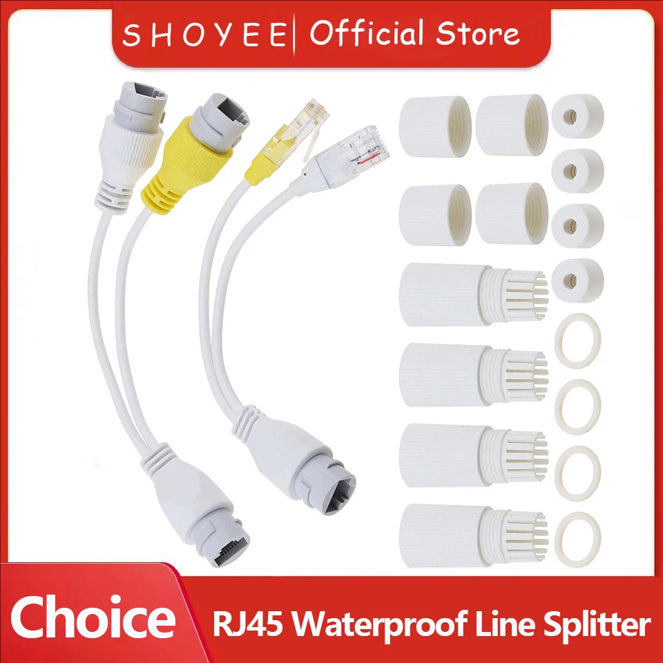 

Waterproof IP PoE Ethernet Splitter Adapter RJ45 Fits Connectors for Security Camera Installation Ethernet Cable Management