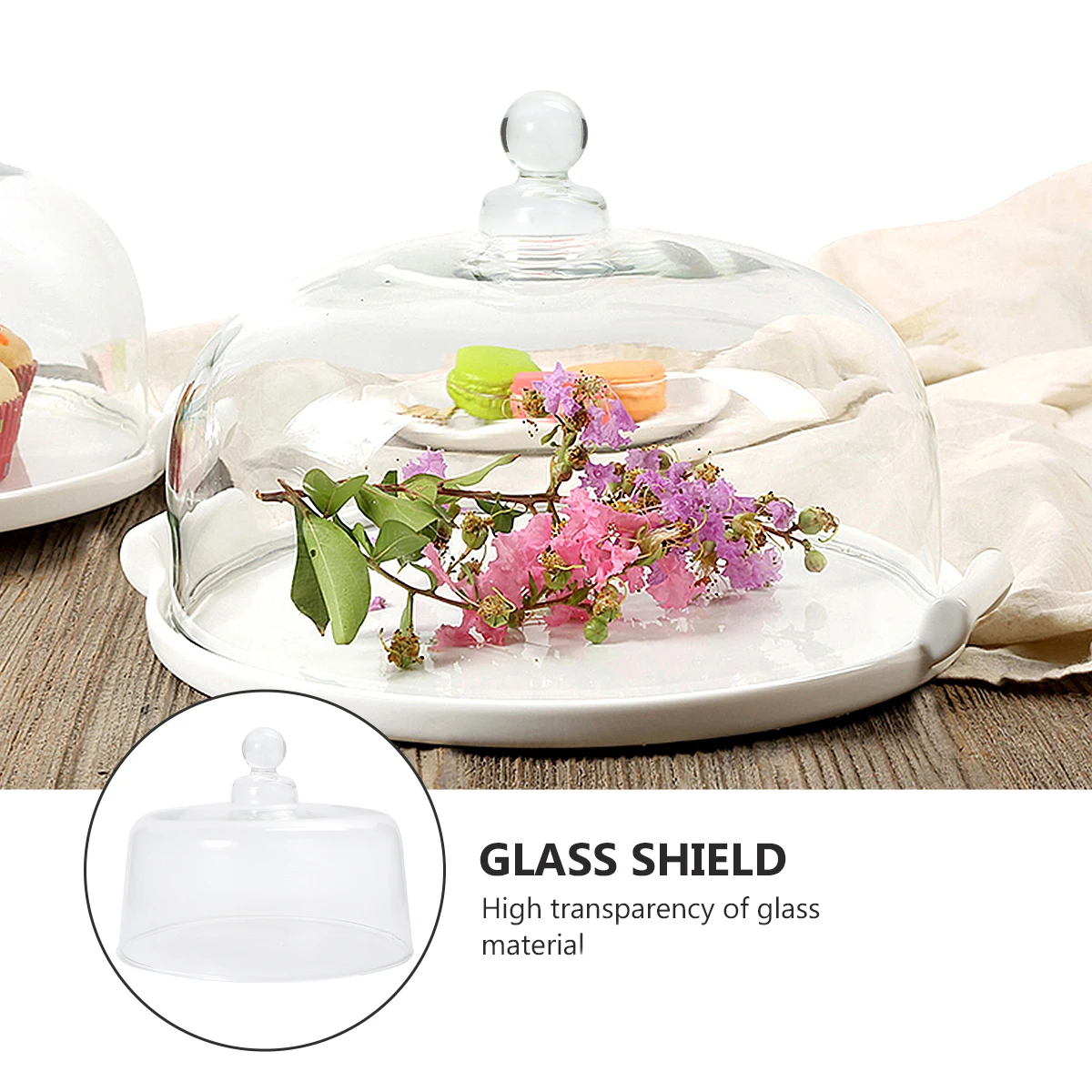 

Glass Cake Cloche Dome Pastry Display Case Cakes Cover Domes Tall Covers Clear for Taller