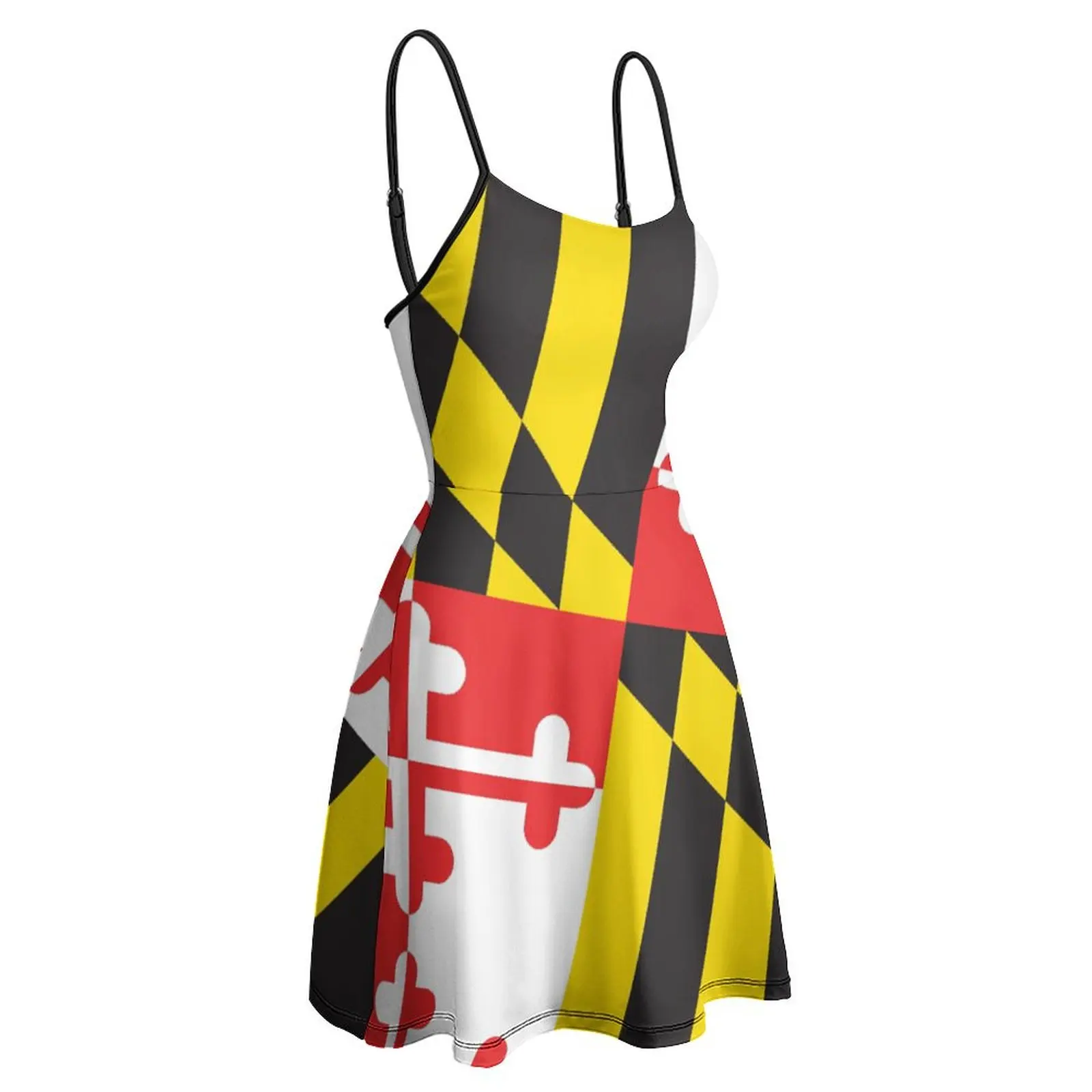 MARYLAND FLAG Strappy Dress para Mulheres, Sling Dress, Joke Clothing, Cocktails, Qualidade Superior, Sexy