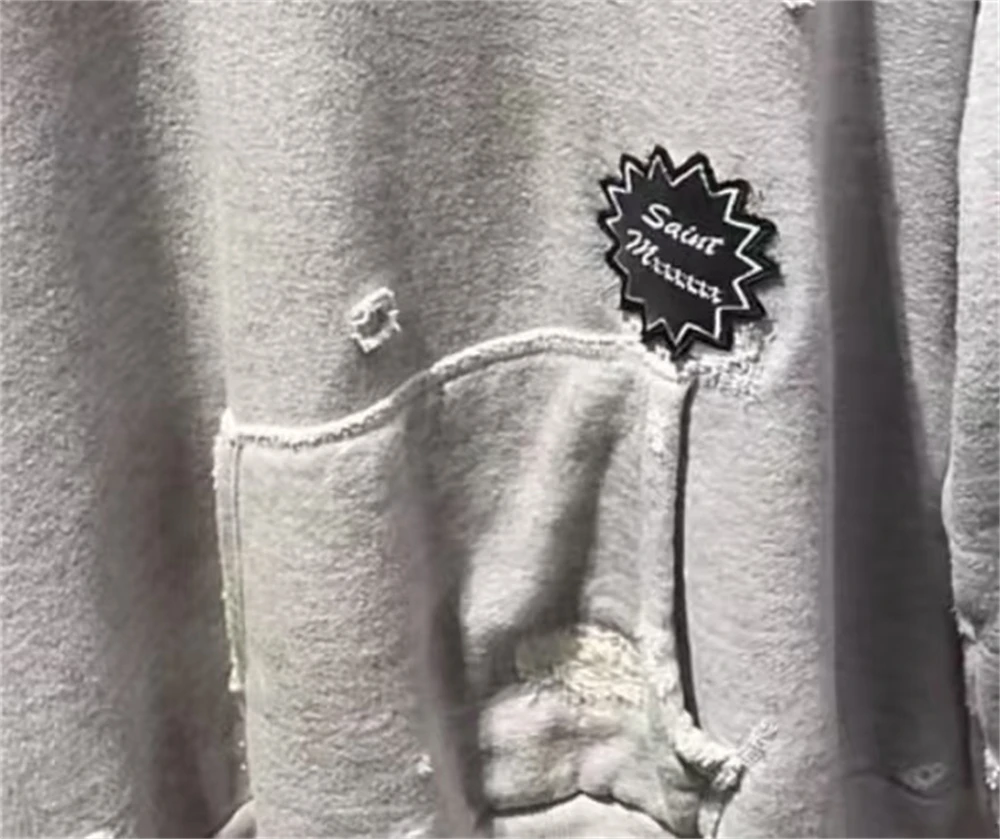 هول التالفة سانت كسر حفرة المتعثرة المطبوعة مقنعين البلوز الرجال النساء عالية الجودة السترة