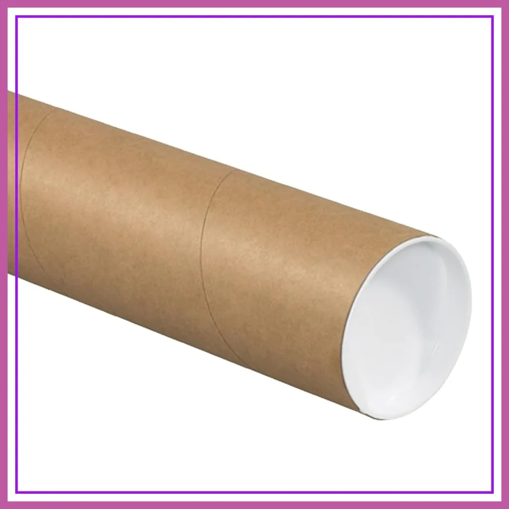 

Cardboard Tubes with Caps, 30"L x 3"W, Pack of 24 | Poster Tube for Mailing & Storage of Blueprints, Artwork, Crafts