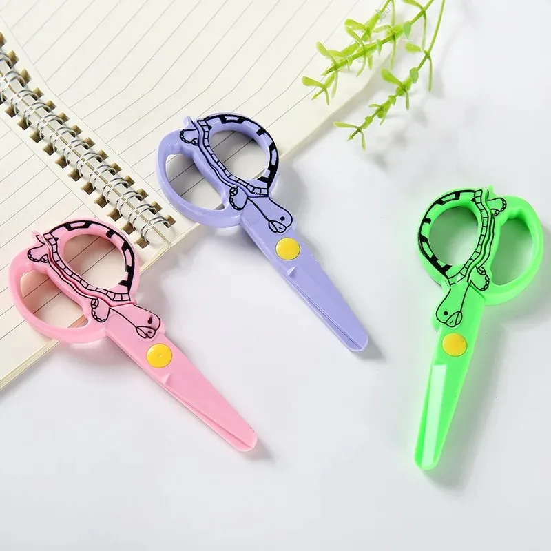 Turtle Kids Safety Scissors With Protective Cover Blunt Tip Craft Shears For School Handmade Artwork And Children DIY Activities