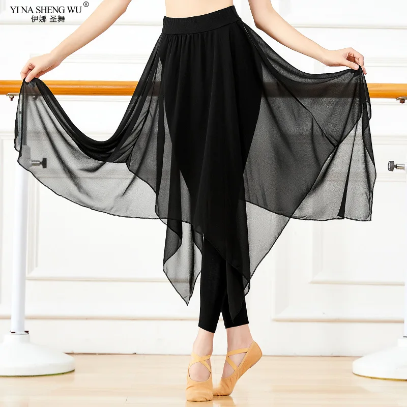 Classical Dance Skirted Legging For Women Skorts Tights Comfortable Modal Capri Black Maxi Skirt Adults Dancewear Practice Pants