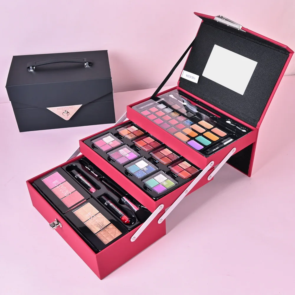 Makeup Set 76 Color Eye Shadow Palette Eyebrow Pencil Eyeliner Pen Mascara With Makeup Brushes Cosmetics Makeup Tool Box Gift