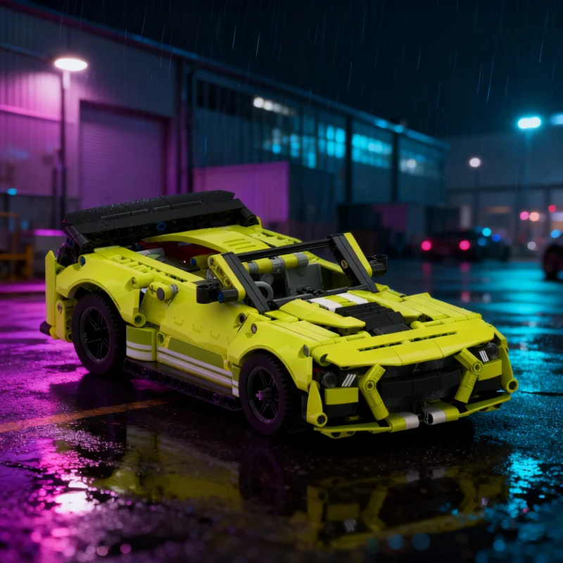 

516 шт. MOC Технический Ford Mustangesd Shelby Кабриолетная модель Строительные блоки Архитектурные игрушки Рождественский подарок Кирпич Дети