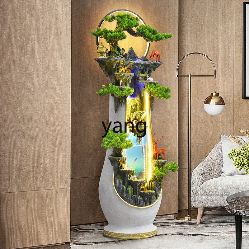 LH Chinese-style flowing water ornament landscape fish tank home decoration aisle tea room TV side placement living room