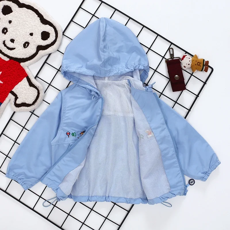 Kids Jacket F Home Jacket 2022 Spring And Autumn New Children's Soft Skin-Friendly Hooded Sunscreen Zipper Cardigan Interesting