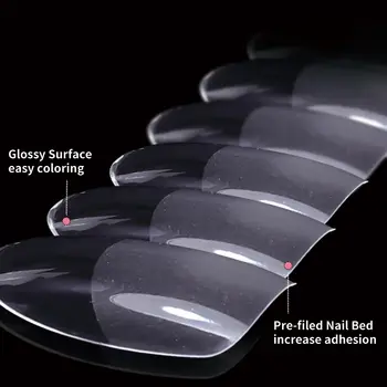 Falešné nehty lisovací na tipy pro prodloužení nehtů plné umělé akrylové prsty krátké umělé americké kapsle dlouhé měkké gelové mandle 10 nejlepší prodej Americké kapsle - №4