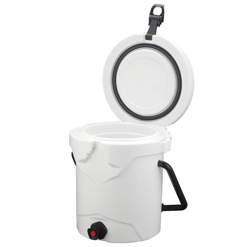 Outstanding Quality LLDPE PU Small Portable White Color Ice Chest Cylinder Cooler Bucket Drinking Cooler 10QT