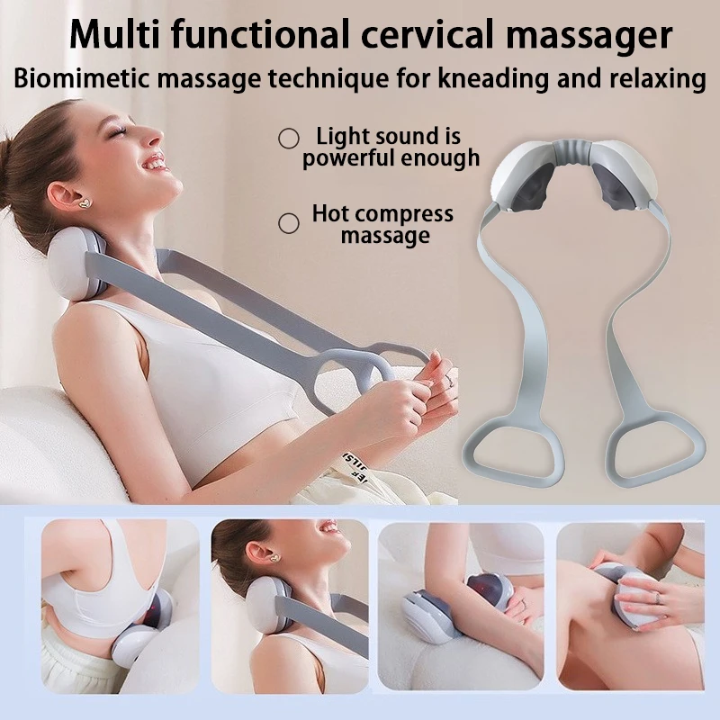 

Multifunctional Kneading Massage Products Shiatsu Heating Relax Home Charging Portable Hot Compress Neck and Shoulder Massager
