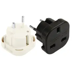 1pcs White Black Electrical UK to EU Plug Adapter 240V 10A 16A 2 pins European Multifunction UK Converter Socket Plug 4.0mm 9625