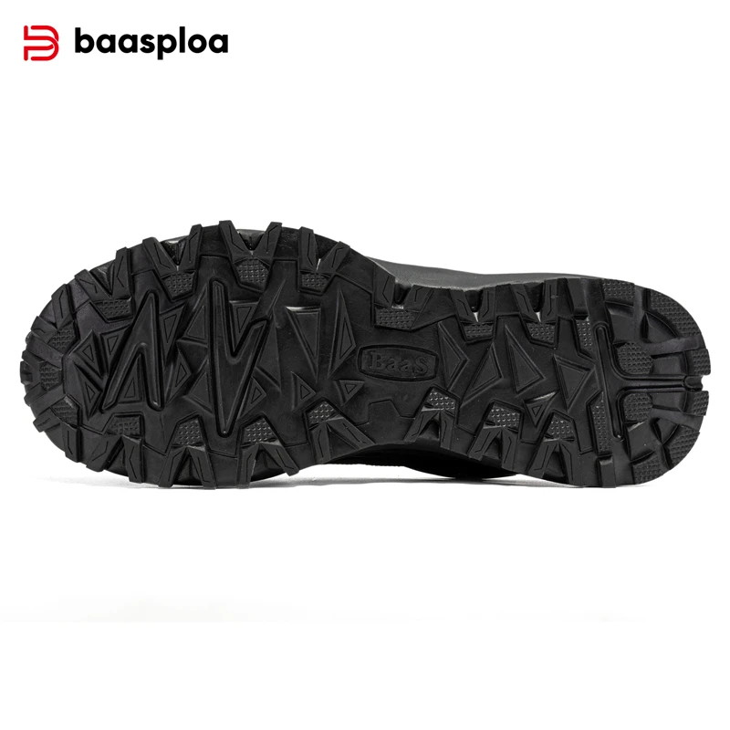 Baasploa New Men Hiking Shoes Casual Lightweight Lace-Up Walking Shoes Male Outdoor Camping Resistant Non Slip Sneakers