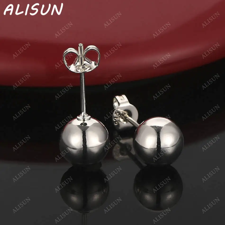 

ALISUN 925 Sterling Silver 8mm Ball Earrings Stud Earrings For Women Charm Trend Birthday Gifts Fashion Party Fine Jewelry
