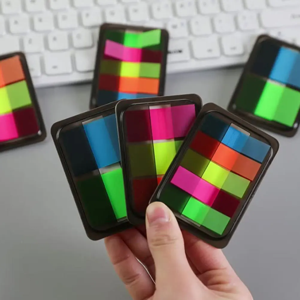 Fluorescent Sticky Tabs Portable Page Markers For Notebook Book Index Tearable Memo Stickers Removable Adhesive Labels