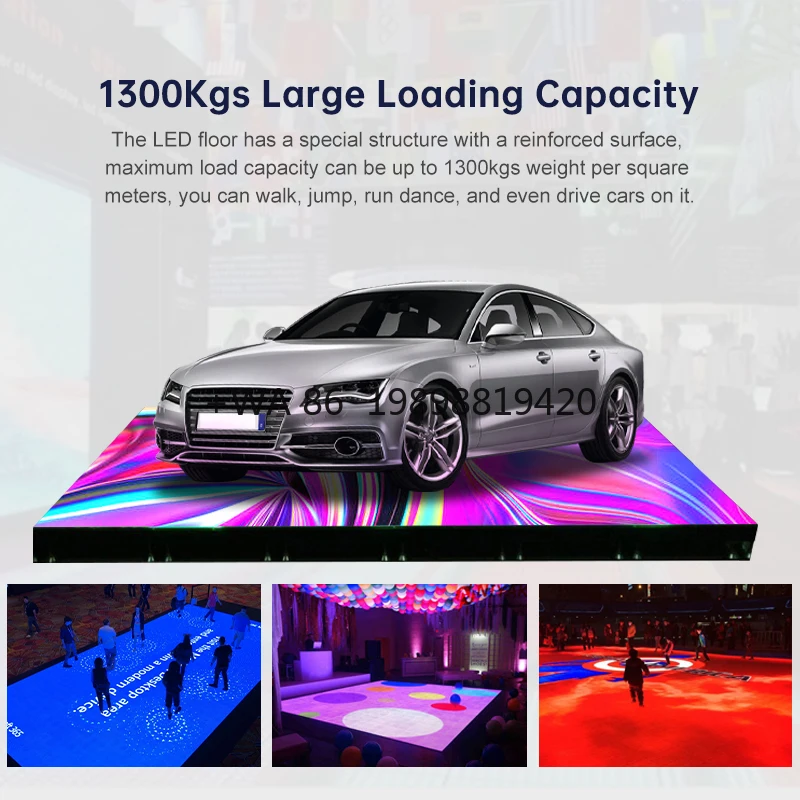 

Custom Interactive RGB LED P3.91 P4.81 Digital Floor Tile Screen Stage Dancing Gaming Video Floor LED Screen