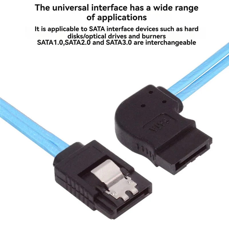 Exquisite-4Pcs Cable de computadora 6Gbps SATA3.0 Cable de transmisión de computadora Cable de disco duro codo recto