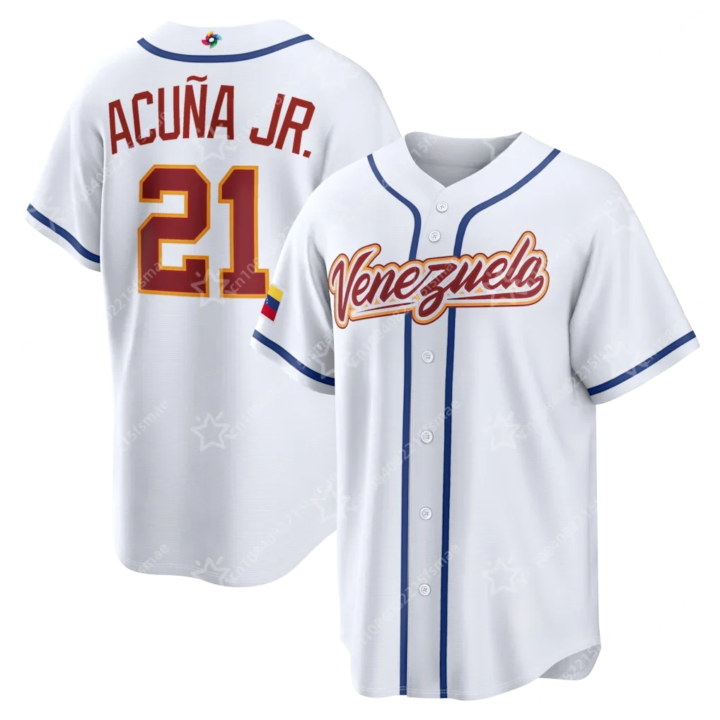 2026 AI Venezuela WBC Home Baseball Jersey 3D Printing Ronald Acuna Jr #21 Jose Altuve #27 Custom Men Kids Sports Shirts