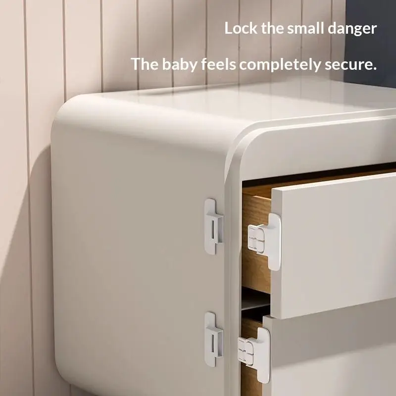 【D】Universal Child Safety Fridge Door Lock No Drill Adhesive 1/5 PCS for Cabinets Oven Drawers Home Baby Pet Proofing