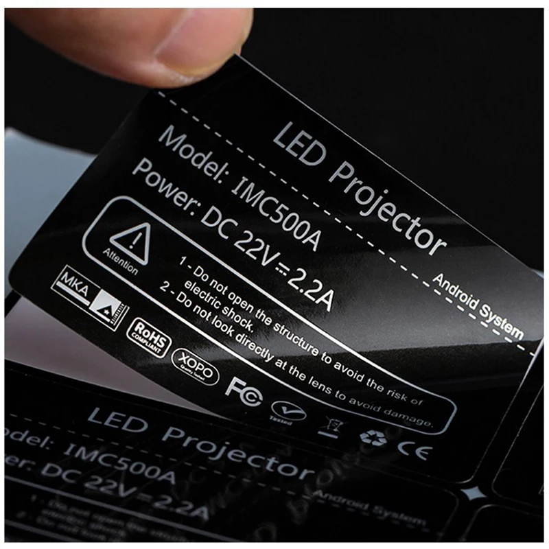 Laser Markable Label Material 7847 Tamper-Proof Flexible Label Paper for Code Automobile Nameplate Matte Black/White Acrylat