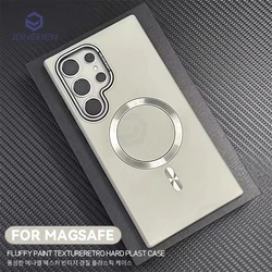 Luxury Solid Color Matte Magnetic For Magsafe Wireless Charge Case For Samsung Galaxy S25 S24 S23 Ultra S25ultra Hard PC Cover