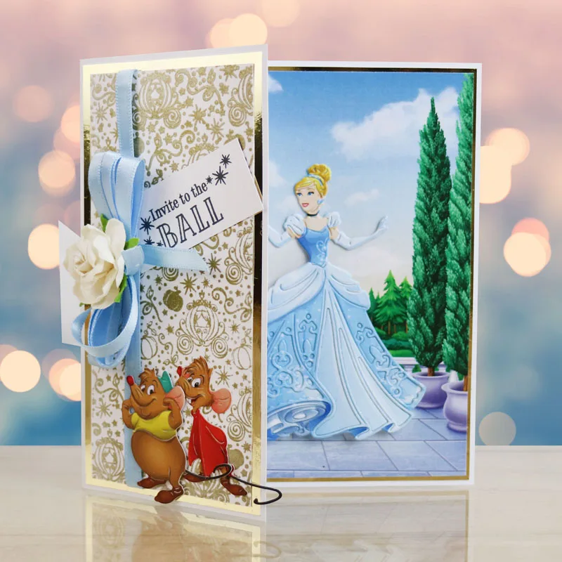 Disney wykrojniki księżniczka kopciuszek Diecut dla majsterkowiczów Scrapbooking tłoczenie kartka papierowa rękodzieło nowy 2022