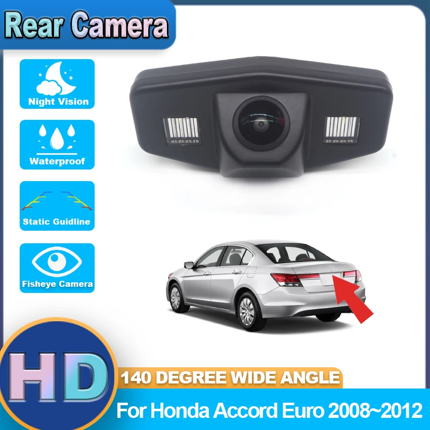 

CCD HD Fisheye Rear View Waterproof High quality RCA Camera For Honda Accord Euro 2008~2011 2012 Car Reverse Parking Monitor