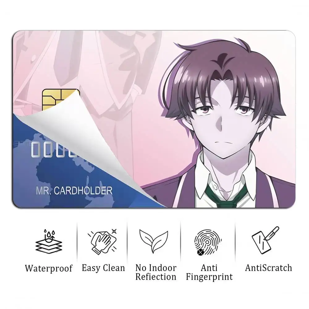 Youzitsu Anime C-Classroom of the E-Elite  Card Stickers for Bank Access Protective Waterproof Film Cover Sticker Gift