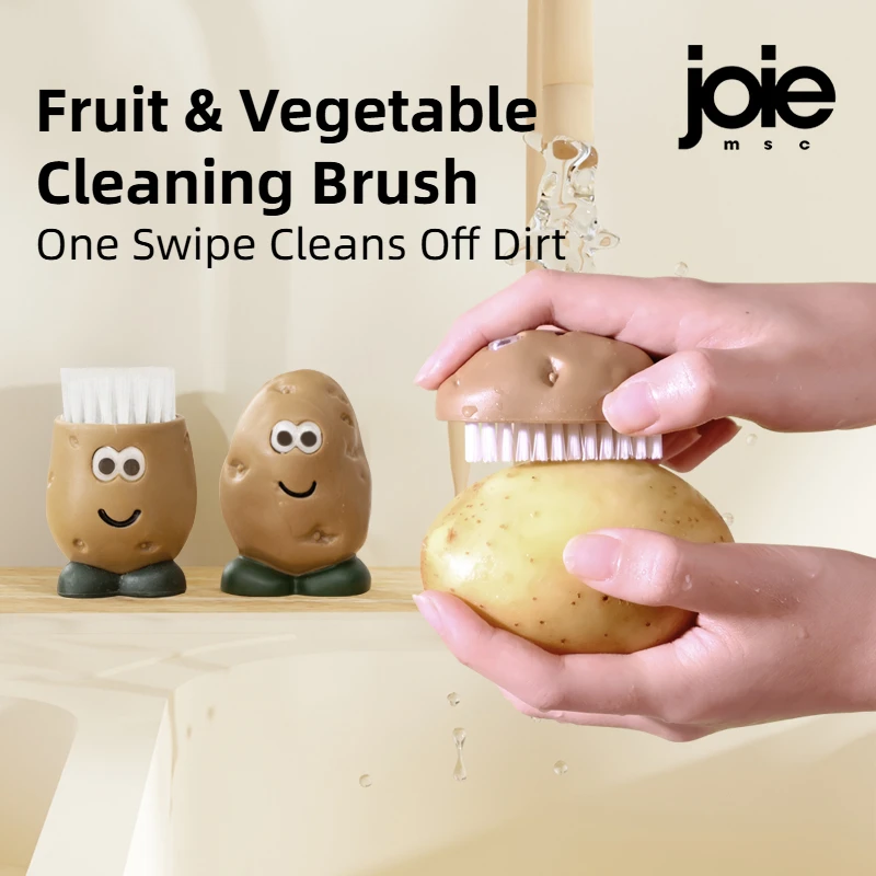 Joie Potato Cleaning Brush for Kitchen - Cute Vegetable Brush for Washing Fruits and Vegetables, Scrubbing Sink and Countertop