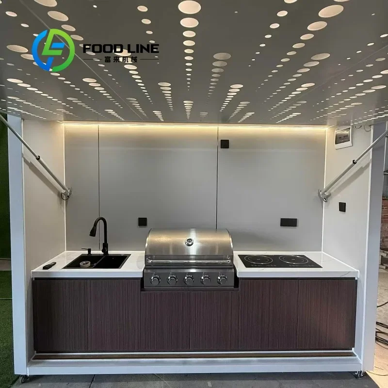 Customized Waterproof Stainless Steel Outdoor BBQ Grill Kitchen With Storage Cabinet For Backyard Patio Garden Family