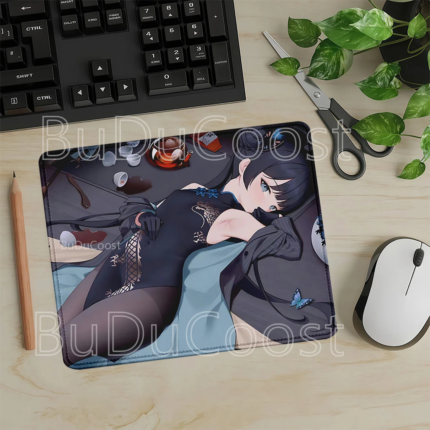 HD printing Blue Archive Ryuuge Kisaki Small size Mousepad Gaming Anime girl overlock Mouse Pad Keyboard Non-slip base Desk Mat